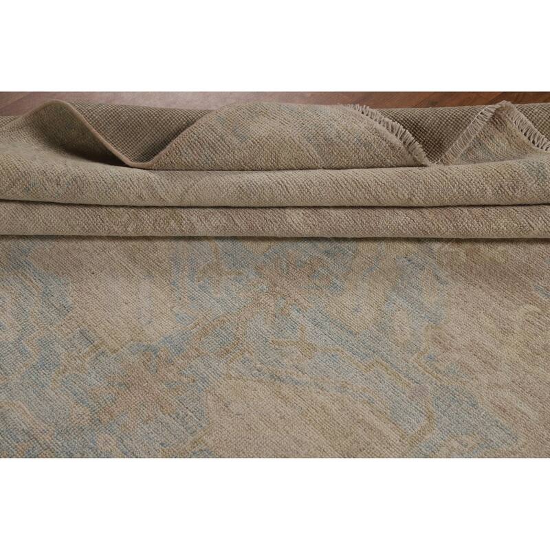 Vegetable Dye Oushak Turkish Rug Handmade Living Room Wool Carpet - 8'0"x 10'1"
