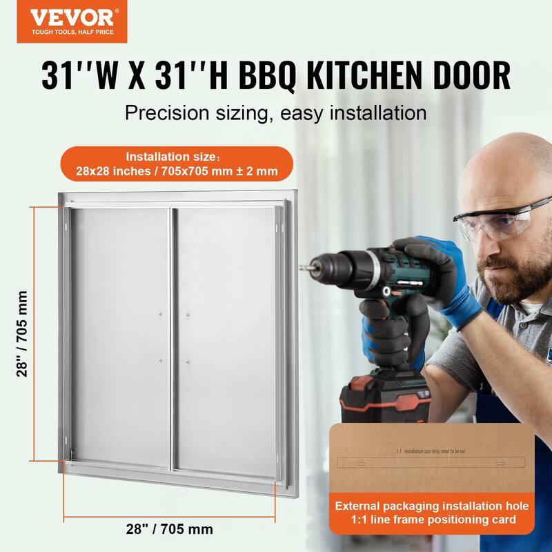 VEVOR Stainless Steel Double Kitchen Access Doors