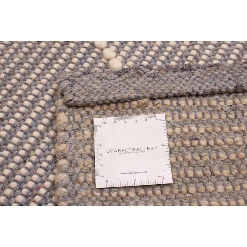 ECARPETGALLERY Braid weave Sienna Grey Wool Rug - 5'10 x 8'10