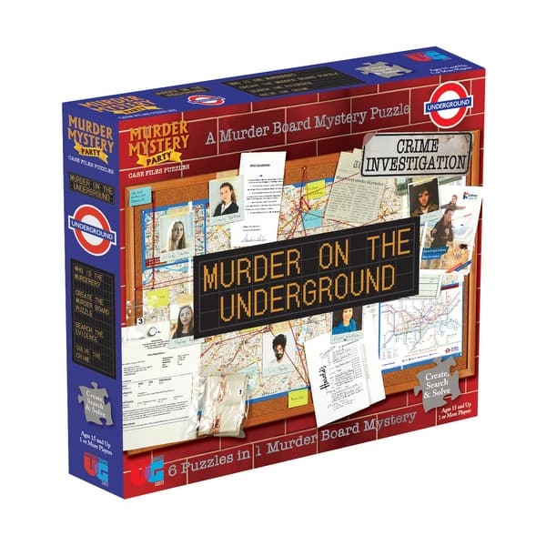 slide 2 of 6, Murder Mystery Party Case Files Puzzles - Murder on the Underground - 1000 Pcs - N/A