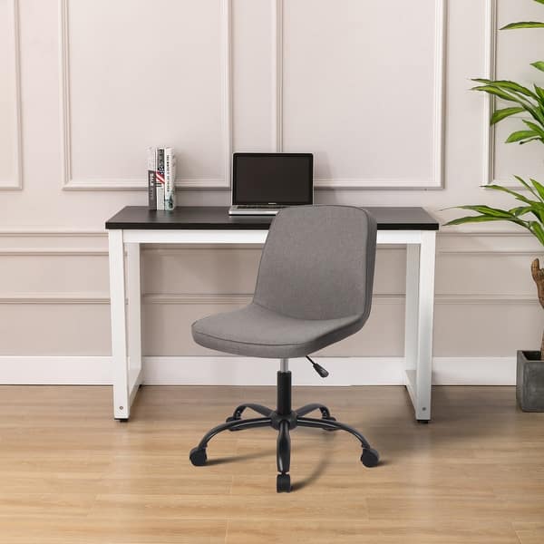 WOVENBYRD Modern Armless Adjustable Rolling Home Office Chair ...