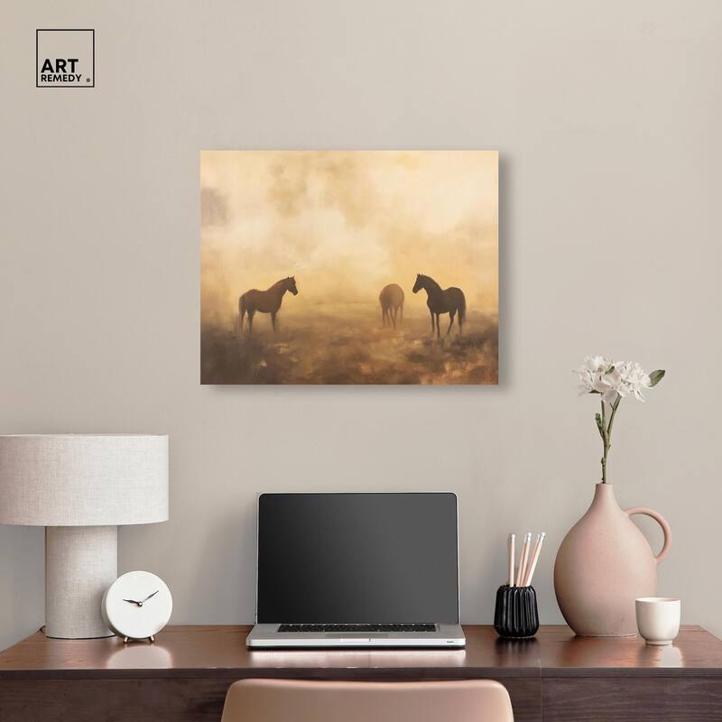 Equine Trio Canvas by Art Remedy, Gallery Wrapped