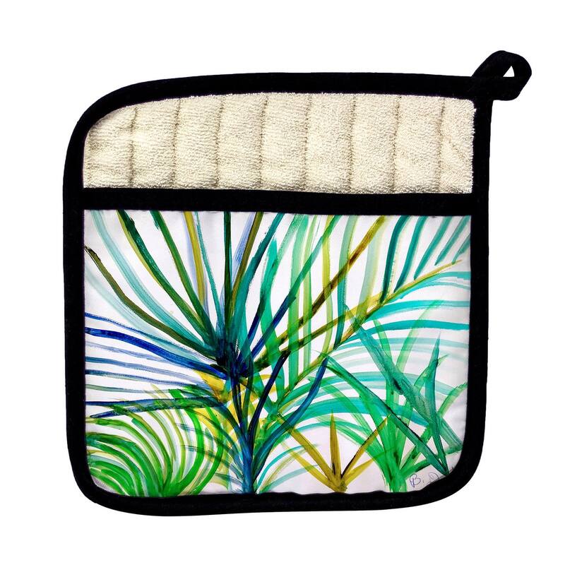 Teal Palms Pot Holder - 9x9