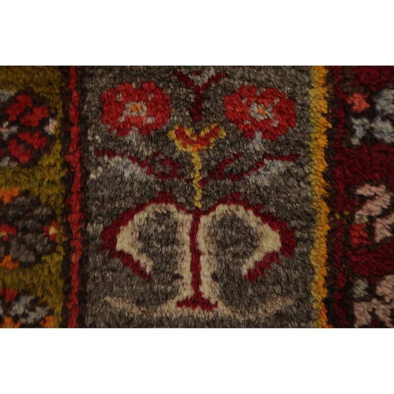 Hand Knotted Oriental 100% Wool Carpet Transitional Geometric Red Anatolian Area Rug - 5' 6'' X 3' 6''