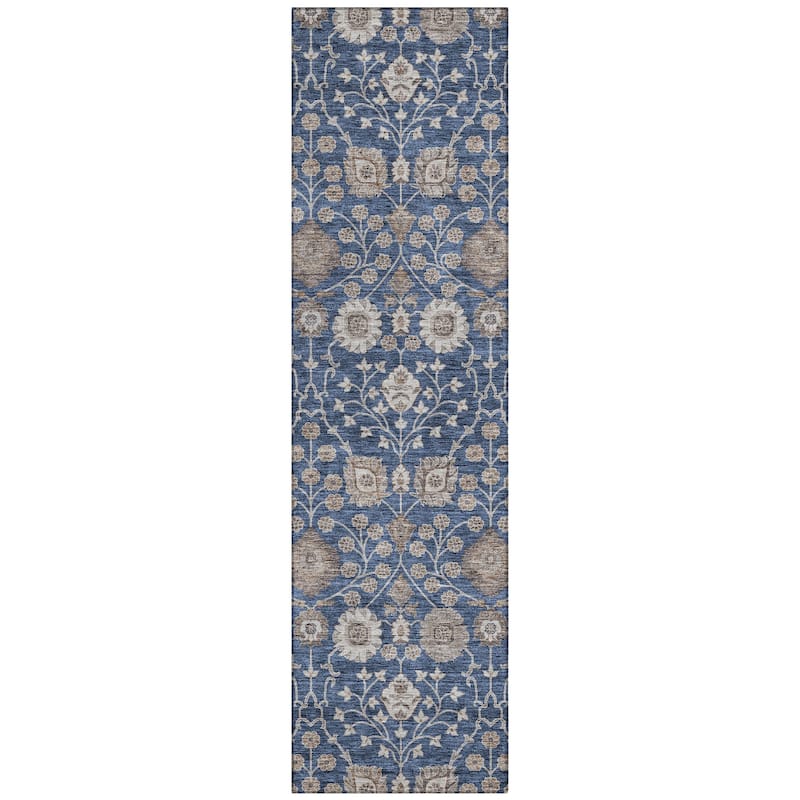 Machine Washable Indoor/ Outdoor Traditional Casual Chantille Rug