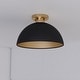 preview thumbnail 1 of 11, Devon 12.75-in W LED Compatible Mid-Century Modern Semi Flush Mount Ceiling Light Matte Black and Satin Brass - 12.75-in W x 8.25-in H x 12.75-in D