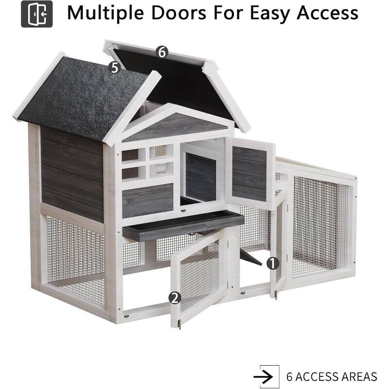 Outdoor Indoor Expandable Rabbit Hutch Chicken Coop for Backyard