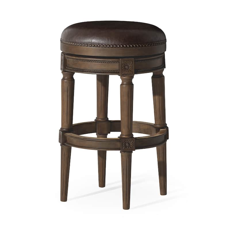 Maven Lane Pullman Backless Kitchen Stool - Walnut - Bar Height