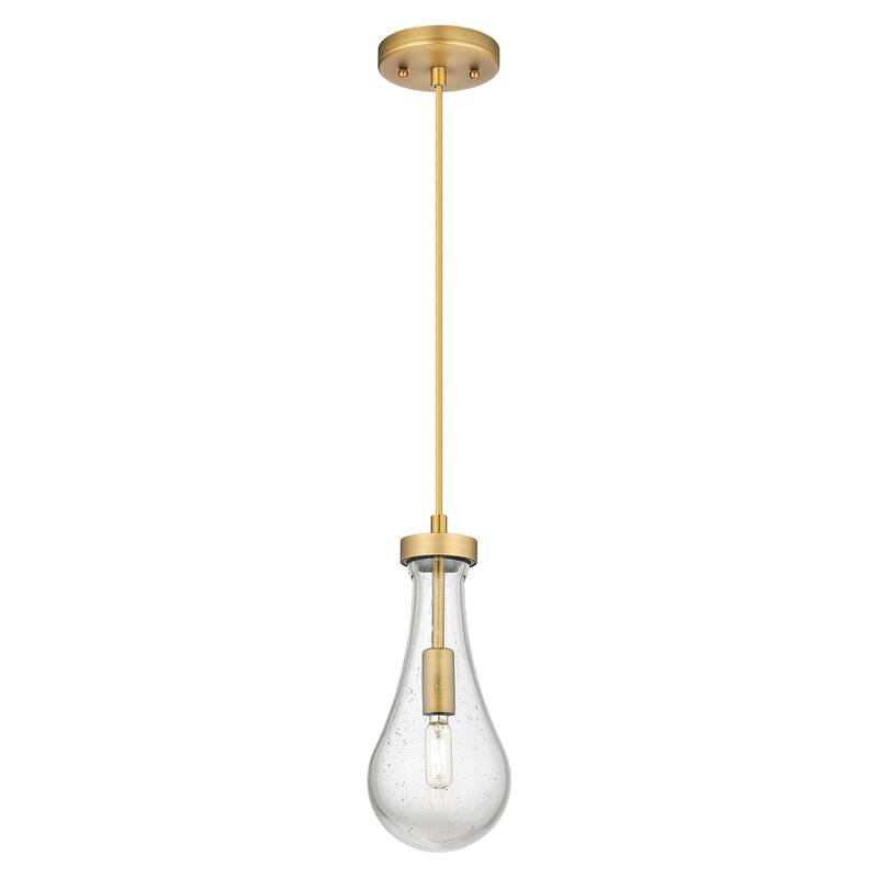 Innovations Lighting Downtown Urban - Owego - 1 Light 5" Cord Hung Pendant - Brushed Brass/Seedy Shade