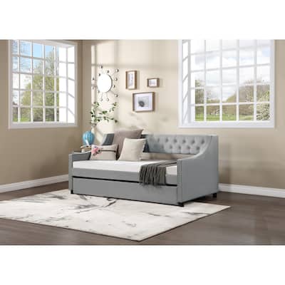 Daybed with Trundle Upholstered Tufted Sofa Bed,full Size