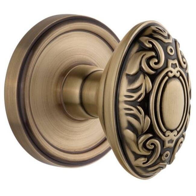 Grandeur Georgetown Solid Brass Rose Single Dummy Knob with Grande - Vintage Brass