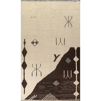 Tribal Oriental Moroccan Area Rug Wool Hand-knotted Living Room Carpet - 9'8" x 14'9"