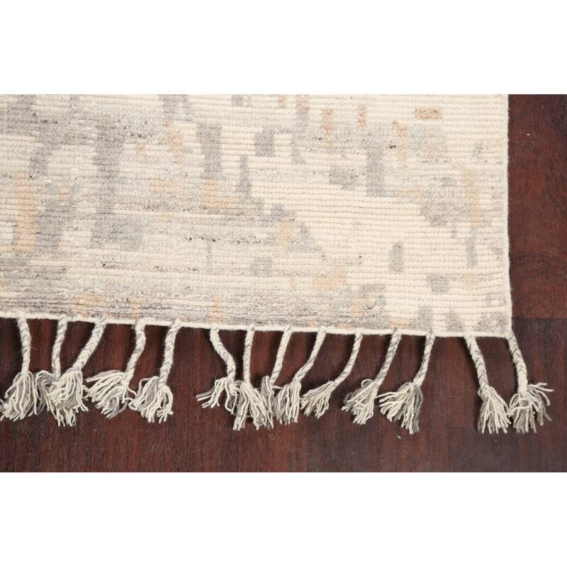 Abstract Modern Moroccan Oriental Area Rug Hand-knotted Wool Carpet - 5'3" x 7'5"