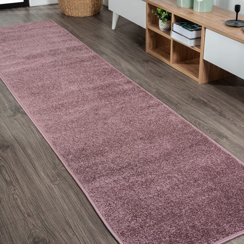 JONATHAN Y Tumbling Solid Low-Pile Area Rug - 2 X 10 - Light Purple