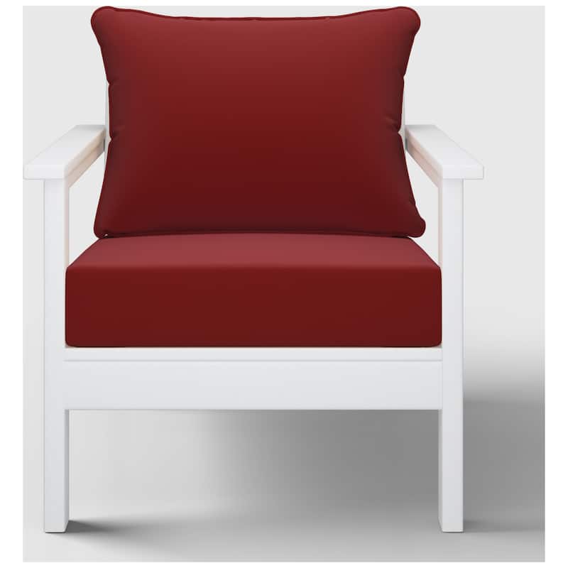 Birchwood All Weather HDPE Outdoor Patio Deep Seating White Club Chair With Cushions (1-Piece)