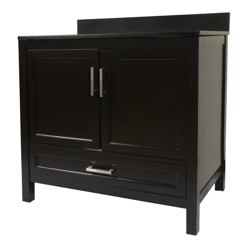 Nevado 37" Bathroom Vanity with Cultured Marble Vanity Top Sink in White with White Basin