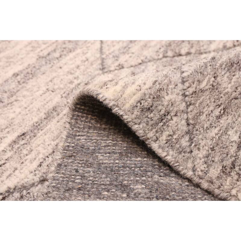 ECARPETGALLERY Hand-knotted Tangier Grey Wool Rug - 5'5 x 7'10