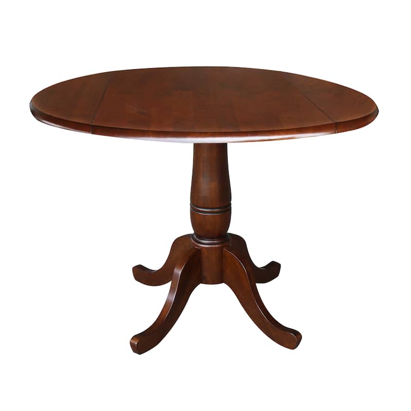 42" Round Top Dining Table and Two Chairs - Espresso