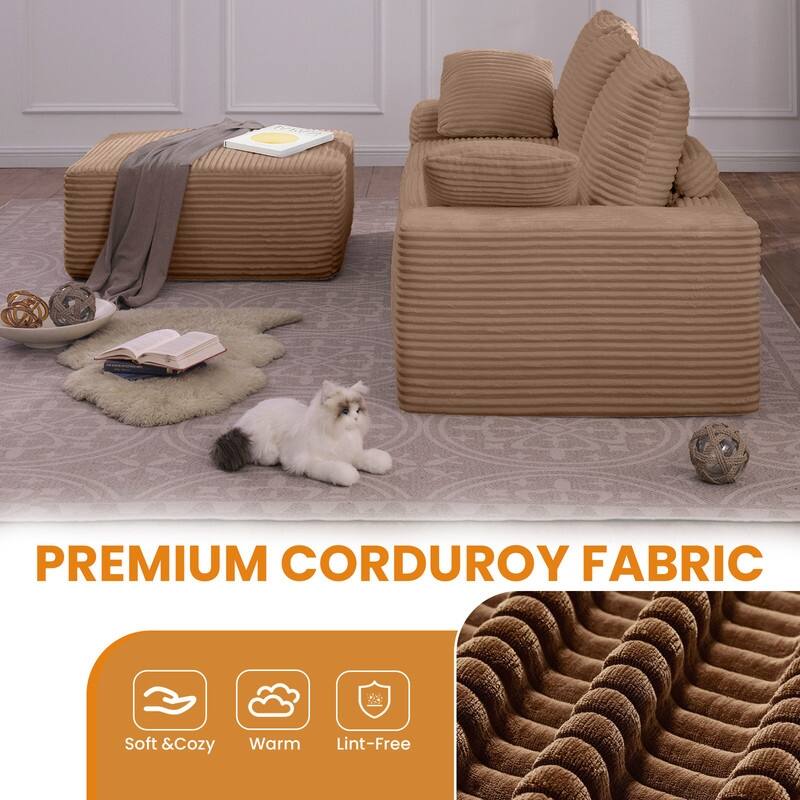 103.5" Cloud Sectional Couch with L-Shape Chaise,Modern Modular Sofa with Deep Seat, No Assembly Required