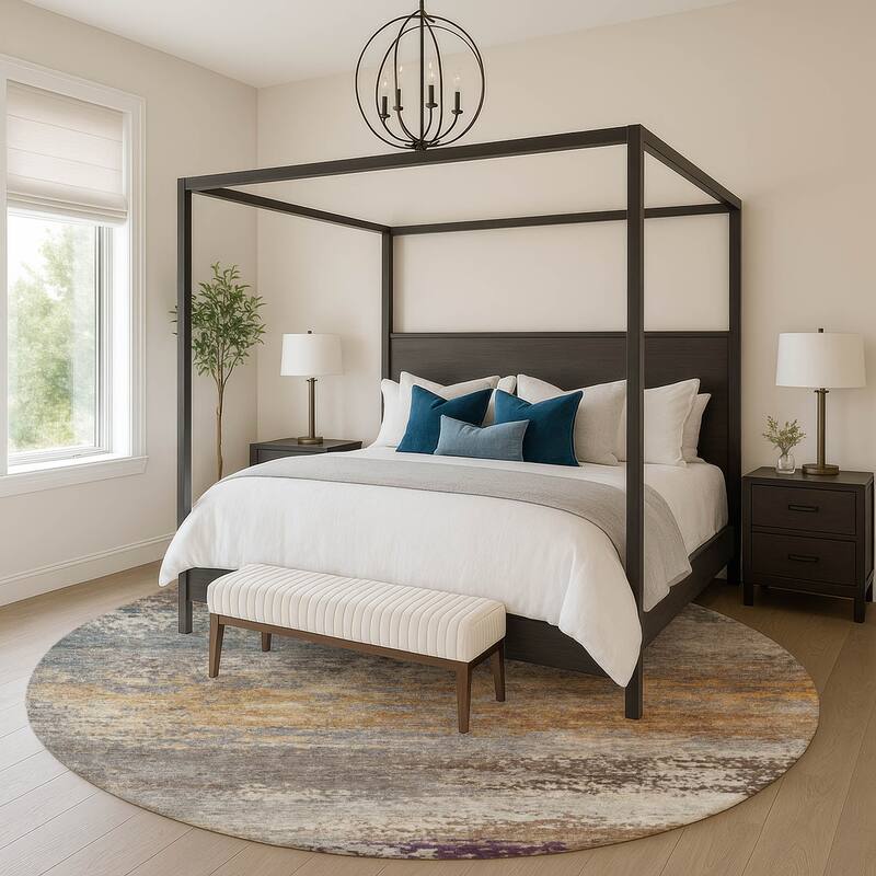 Premium Washable Super Soft Modern Casual Mayfield Rug - Brown - 8' x 8'