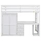 preview thumbnail 8 of 22, Full Size Loft Bed with Integrated Wardrobe, Desk, and Storage Drawers, Space-Saving White Design