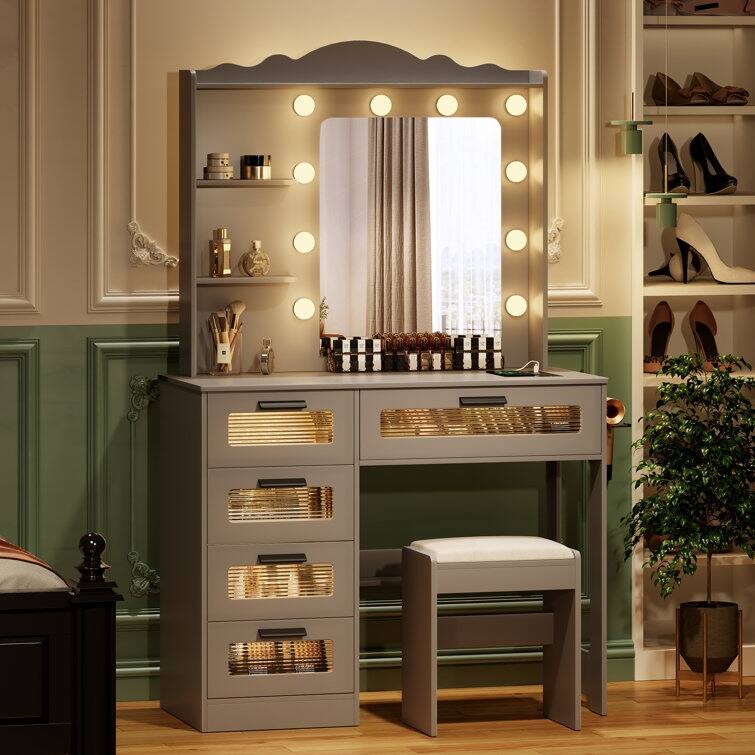 Makeup Vanity with 3 Lighting Colors