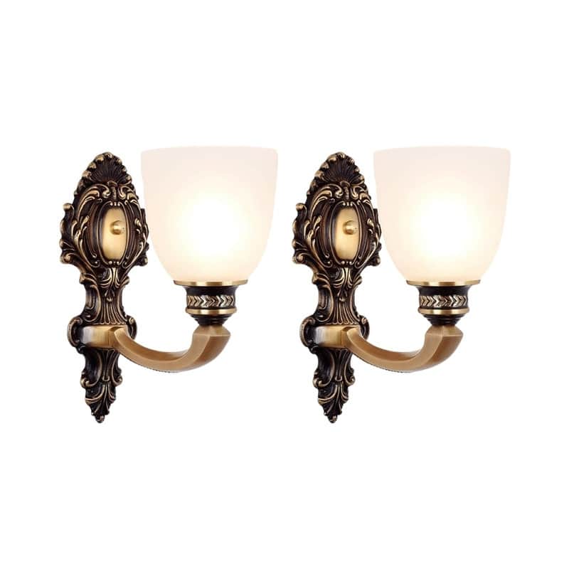 2 Pack bulb light copper light fixture brass, glass wall light