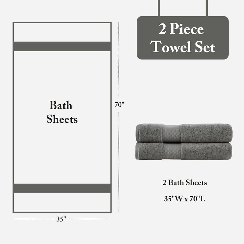 Madison Park Signature Turkish 100% Cotton Bath Sheet 2 Piece Set