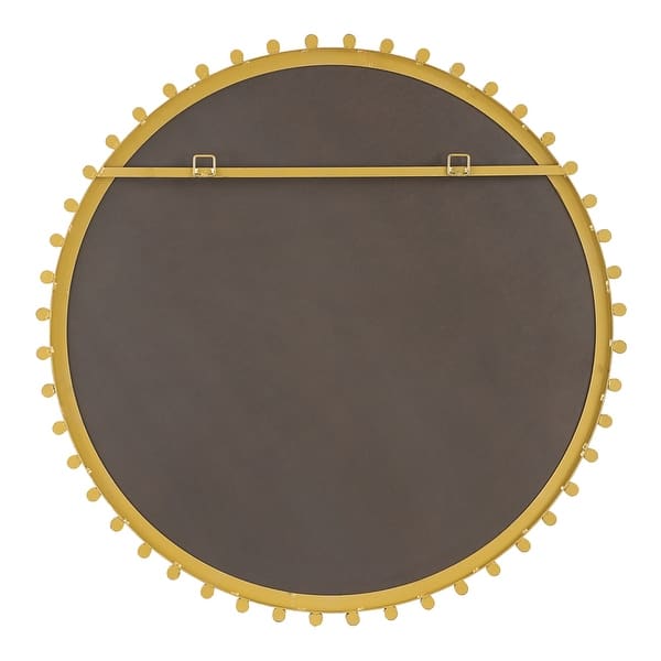 Round Iron Wall Mirror - 45.5" - Antique Brass Finish