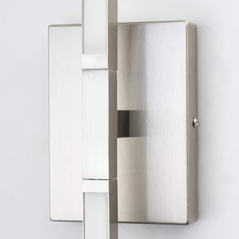 23.6" W Modern Matte Black/Stained Nickel 3000K Dimmable LED Bathroom Vanity Wall Light