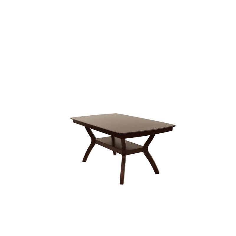 Formal Look 1pc Dining Table w Shelve Solidwood Espresso Finish Dining Room Furniture