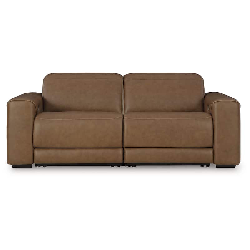 Signature Design by Ashley Rally-Up Brown 2-Piece Power Reclining Sectional Loveseat - 84" W x 40" D x 34" H