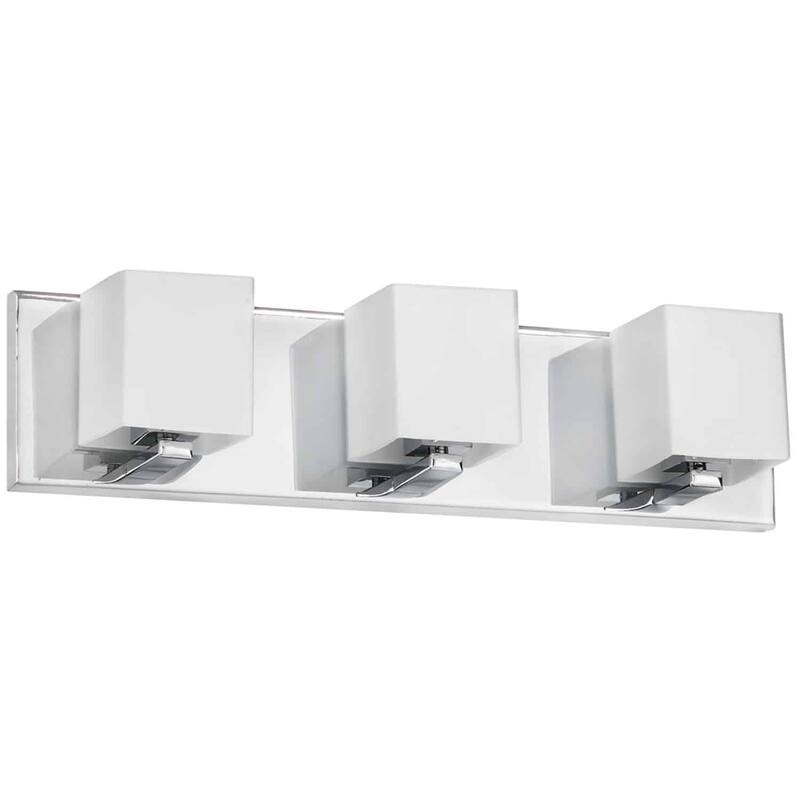 3-Light Vanity Light Fixture, Frosted Glass Bath Lighting, Wall Mount - 5.5
