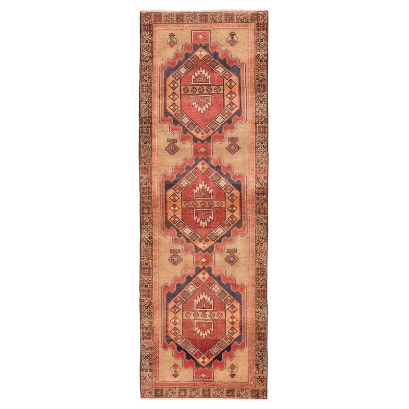 ECARPETGALLERY Hand-knotted Konya Anatolian Light Brown Wool Rug - 3'3 x 9'10