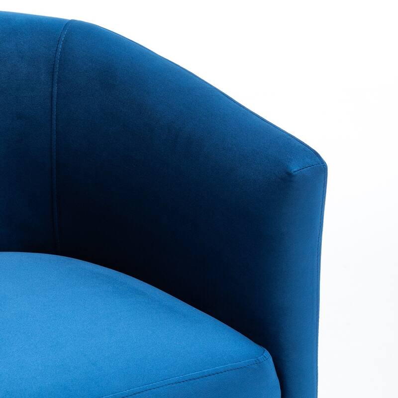 SEYNAR Modern Velvet Accent Chair, Upholstered Barrel Chair with Unique Solid Base for Living Room Soft Club Chair Set of 2