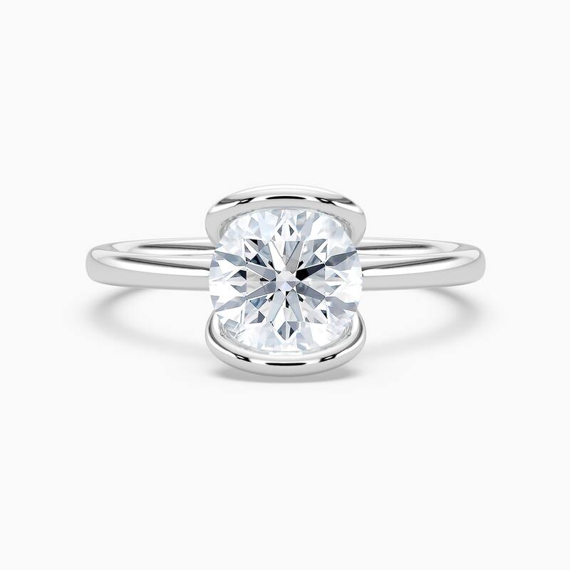 Auriya 14K Gold Lab Grown Diamond Round Large Loop Solitaire Engagement Ring 1.00 - 5.00ct. tw. (F-G, VS) - 4.00 carats - 4.5 - White