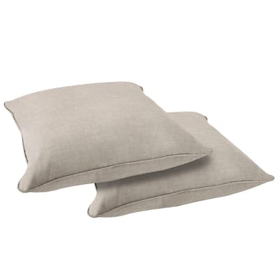 Sunbrella Cast Silver Indoor/ Outdoor Corded Floor Pillow (Set of 2) - 26 in x 26 in