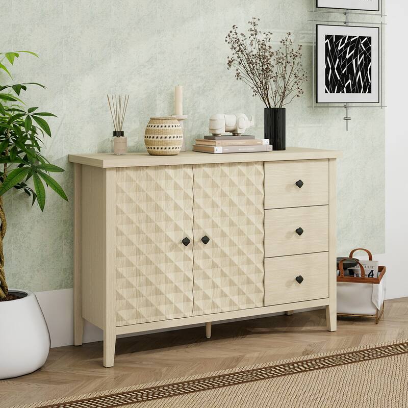 Modern 2 Door 3 Drawer Storage Cabinet