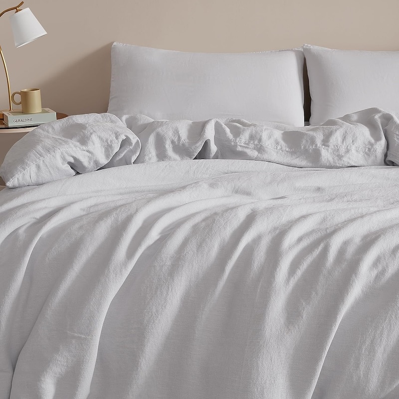 Dark Sky Reserve® - Bamboo Linen Oversized Duvet Cover - Portugal Made - Glacier Gray
