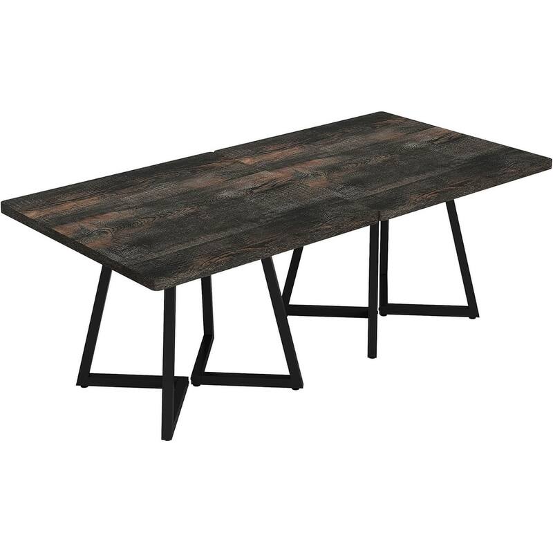 Square Dining Table Set, Industrial Dinner Table with Metal Base for Bar, Coffee Shop, Resturant
