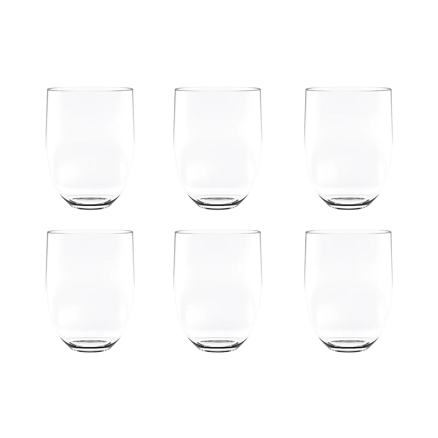 Abode Homewares Quatro Acrylic Stemless Wine Glass - Clear - Set of 6