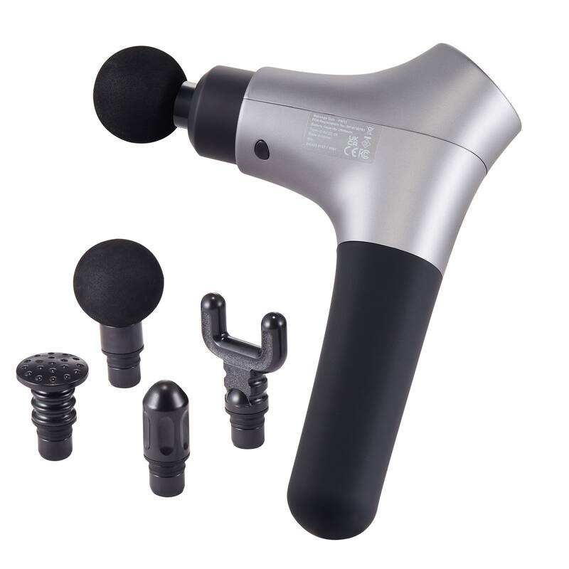 Massage Gun Deep Tissue for Pain Relief, Muscle Relaxation - with 8 Speed Levels & 6 Massage Heads - White