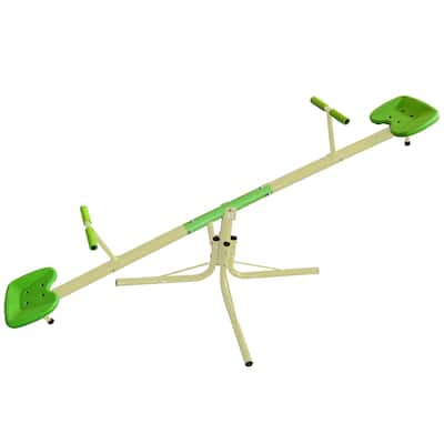 Upgraded Seesaw,Swiveling 360 Degrees Toddlers Sit and Spin Teeter Totter, Kids Outdoor Play Equipment for Backyard Playground