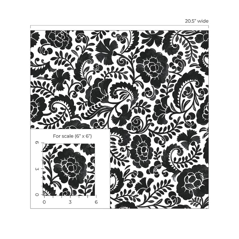 NextWall Tonal Paisley Peel and Stick Wallpaper