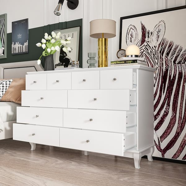 10 Drawer Double Dresser for Bedroom White Dresser Wide Storage - On Sale -  Bed Bath & Beyond - 36239389