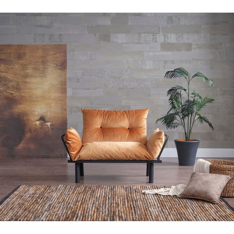Metal Legs Futon Loveseat