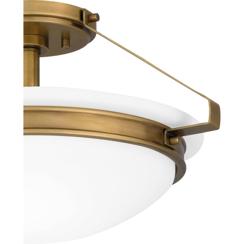 Quoizel Semi-Flush Mount 2-Light Semi-Flush Mount in Weathered Brass