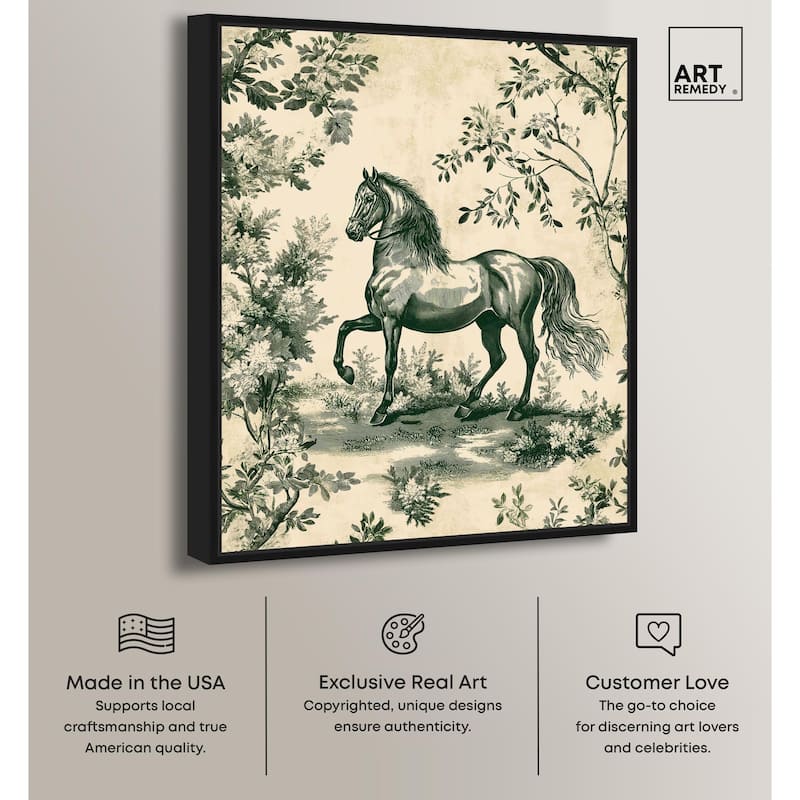 Equestrian Etching Canvas by Art Remedy