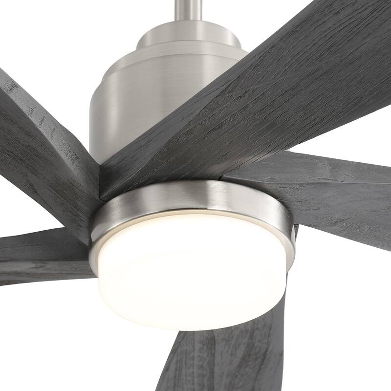 Sofucor 52" Solid Wood Noiseless Ceiling Fans with Dimmable LED Light Optional and Remote, 6-Speed Reversible, Smart Optional