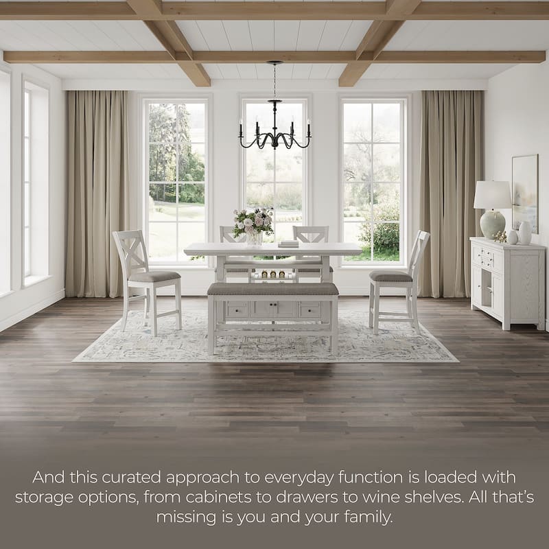 Signature Design by Ashley Robbinsdale White Counter Height Dining Table - 36"W x 72"D x 37"H